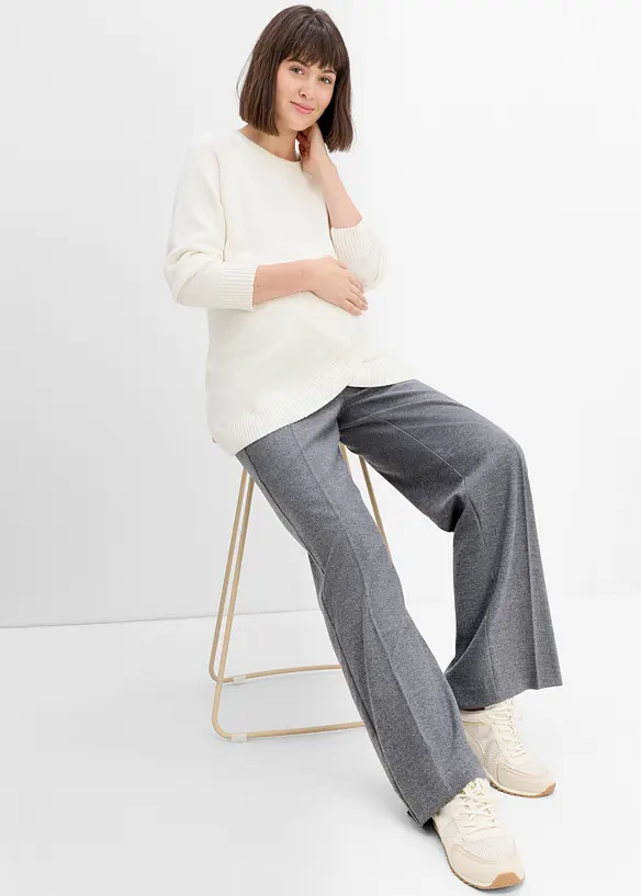 Elastisk mama bukse med vide ben, bonprix