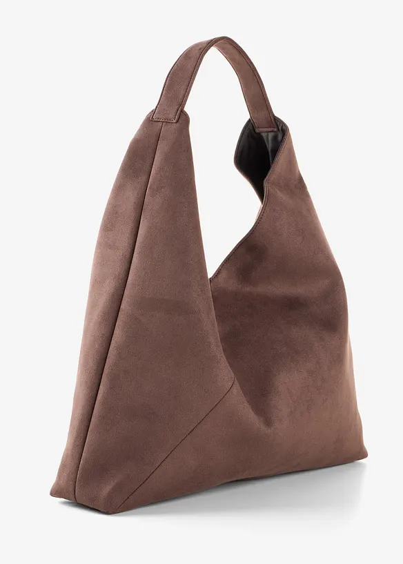 Shopper i imitert, semsket skinn, bonprix