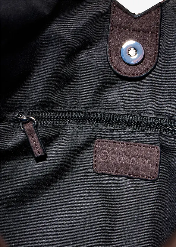 Shopper i imitert, semsket skinn, bonprix