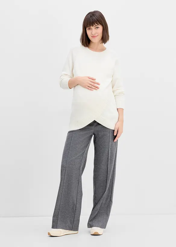 Elastisk mama bukse med vide ben, bonprix