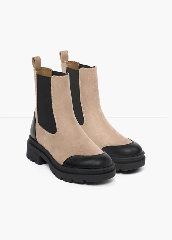 Chelseaboots med grov s&aring;le, bonprix