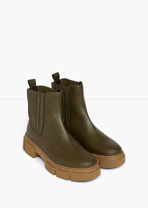 Chelseaboots med grov s&aring;le, bonprix