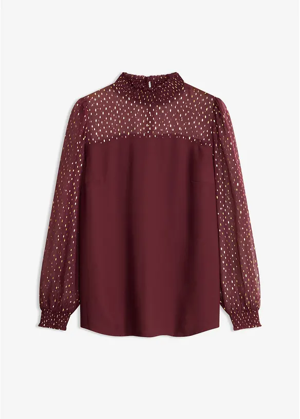 Bluse med vaflet innfelling, bonprix