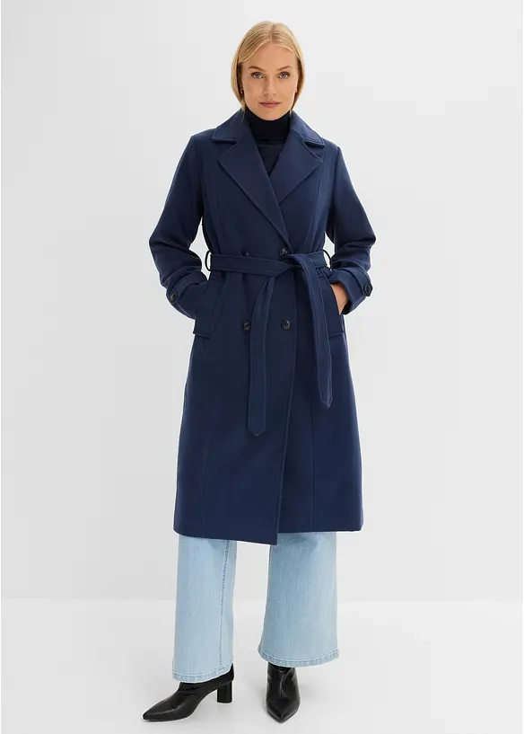 Vinter-trenchcoat i ullstil, bonprix