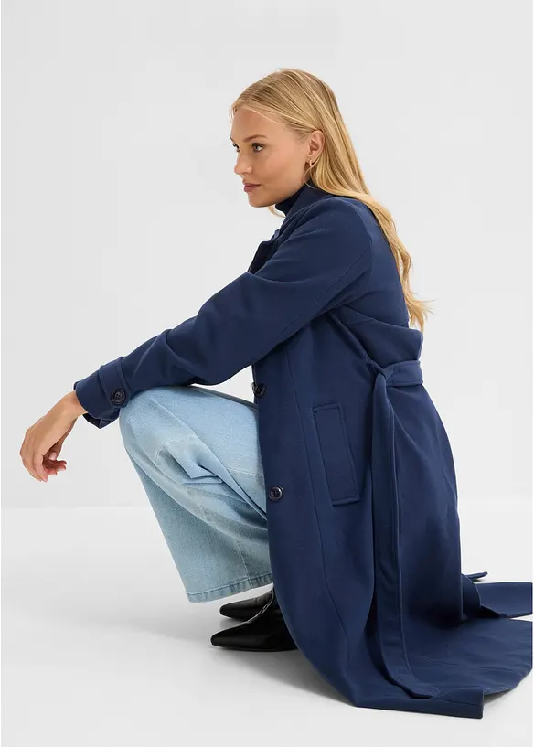 Vinter-trenchcoat i ullstil, bonprix