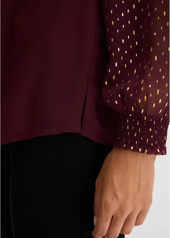 Bluse med vaflet innfelling, bonprix