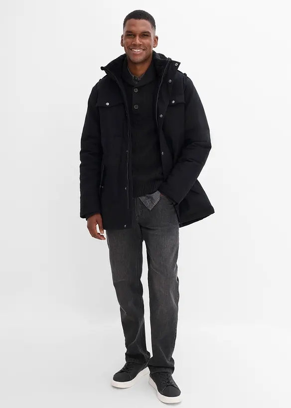 Parkas med mykt fleecef&ocirc;r, bonprix