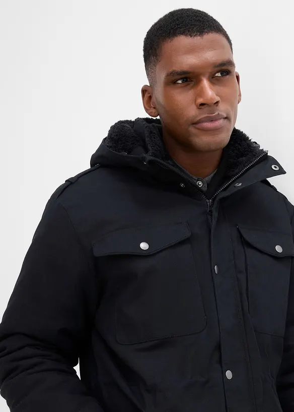 Parkas med mykt fleecef&ocirc;r, bonprix