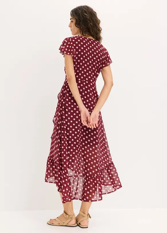 Chiffonkjole med volanger, bonprix