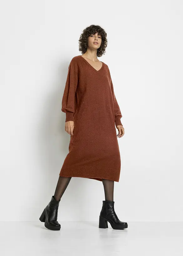 Oversized, strikket midikjole, bonprix