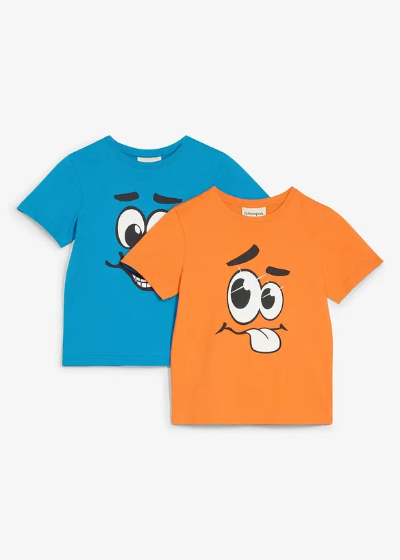 T-skjorte med &oslash;kologisk bomull (2-pack), bonprix
