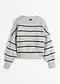 lys grå melert / sort stripet