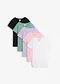 lys fiolett + matt salvie + krystallrosa + sort + hvit