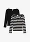 sort + ullhvit/sort stripem&oslash;nster