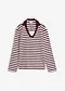 vinr&oslash;d/ullhvit stripem&oslash;nster