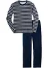 Pyjamas av mykt fløyelsmateriale med lange ermer, bonprix