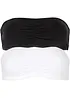 Bandeau BH (A+B cup) med økologisk bomull (2-pack), bonprix