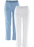 Straight-jeans, Mid Waist, komfortlinning, (2 pack), bonprix