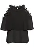 Cold-shoulder-bluse med blonde, BODYFLIRT