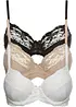 Spile-BH med delikate blonder (3-pack), bonprix