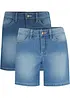 Denimshorts Slim Fit Mid Waist, 2-pack, bonprix