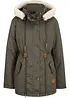 Vattert parkas med fuskepels, bonprix