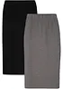 Stretch-jerseyskjørt (2-pack), bonprix