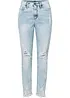 High Waist-mom-jeans med destroyed-effekt, bonprix