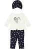 Babytopp+leggings+lue økologisk bomull (3-delt sett) , bonprix