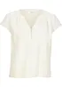 Kort bluse med lin og splitt i sidene, bonprix