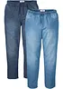 Classic Fit pull on-jeans i lett denim (2-pack), bonprix