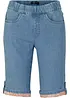 Bermudashorts i denim med mønstret oppbrett, bonprix