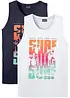 Singlet i 100% økologisk bomull, Slim Fit (2-pack), bonprix