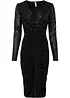 Jerseykjole med paljetter og drapering, bonprix