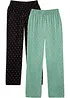 Lang pyjamasbukse i 100% bomull (2-pack), bonprix