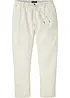 Relaxed Fit-pull on-bukse i luftig linmiks, Straight, bonprix
