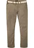 Regular Fit chinos med komfortlinning og belte, Straight, bonprix