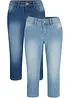 Komfort-capribukse i denim med stretch (2-pack), bonprix