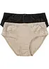 Høy truse med blonder (2-pack), bonprix