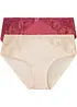 Høy truse med blonder (2-pack), bonprix