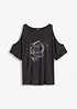 Cold shoulder-topp i viskose, bonprix