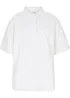 Oversized bluse med kort arm og lin, bonprix