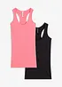 Singlet i ribbemateriale (2-pack), bonprix