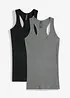 Singlet i ribbemateriale (2-pack), bonprix