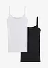 Singlet av 100% bomull, 2-pack, bonprix