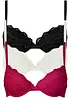 Push up-BH med fine blonder (3-pack), bonprix