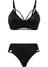 Bustier og string ouvert i wetlook (2-delt sett), bonprix