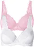 Bøyle-BH med delikate blonder (2-pack), bonprix