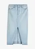 Jeansskjørt med splitt, bonprix