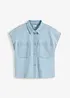 Kort boxy jeansbluse, bonprix